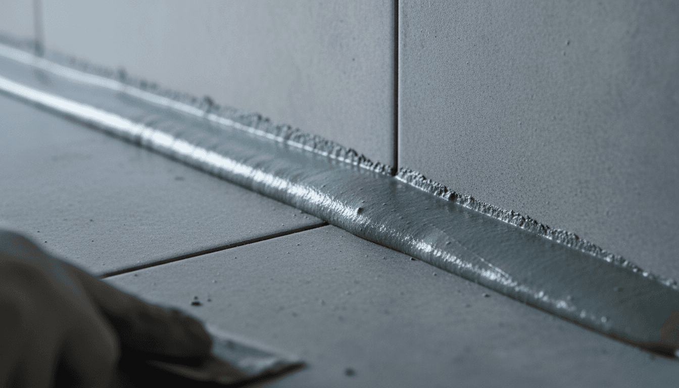 Close-up of premium epoxy grout lines between tiles showing precision finish and durability