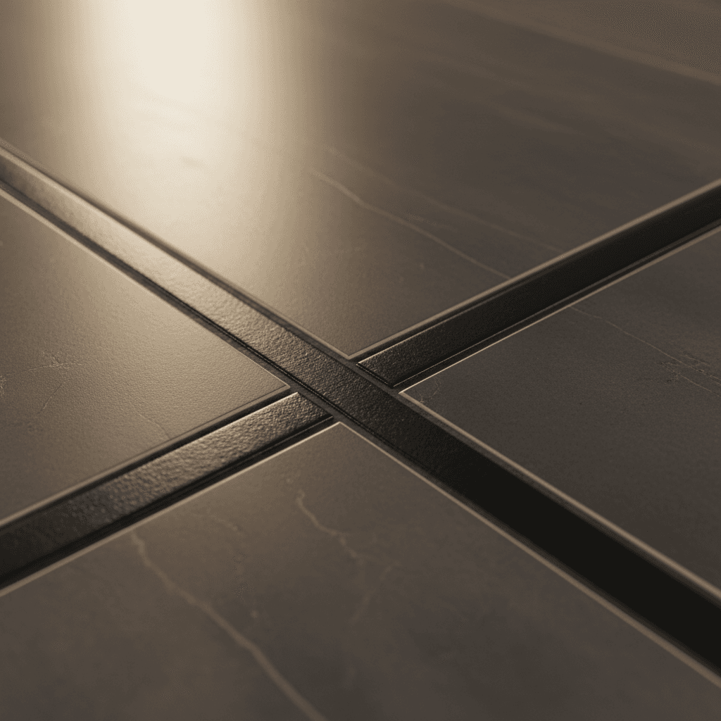 Close-up of finished epoxy grout lines showing superior durability and uniform finish
